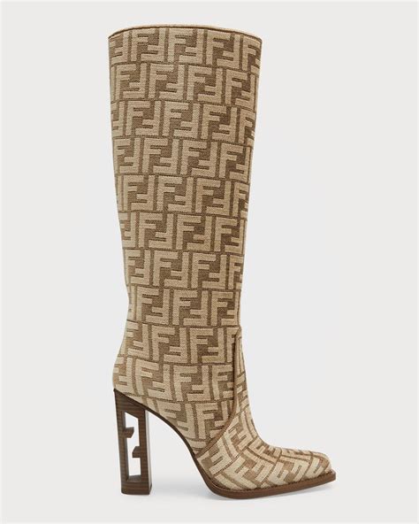 fendi thigh high boots price philippines|fendi vitello jacquard knee boots.